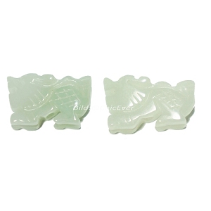 2x Jade Anhänger, Drache, Sternzeichen Tierzeichen, Schmuck DIY, 7951